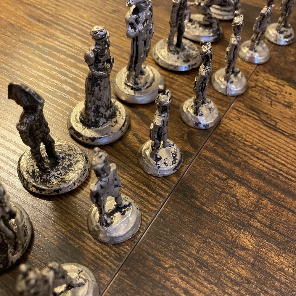 Masters Jack Scruby Napoleon Chess Set 24KT Gold Nickel Silver Plate See Details