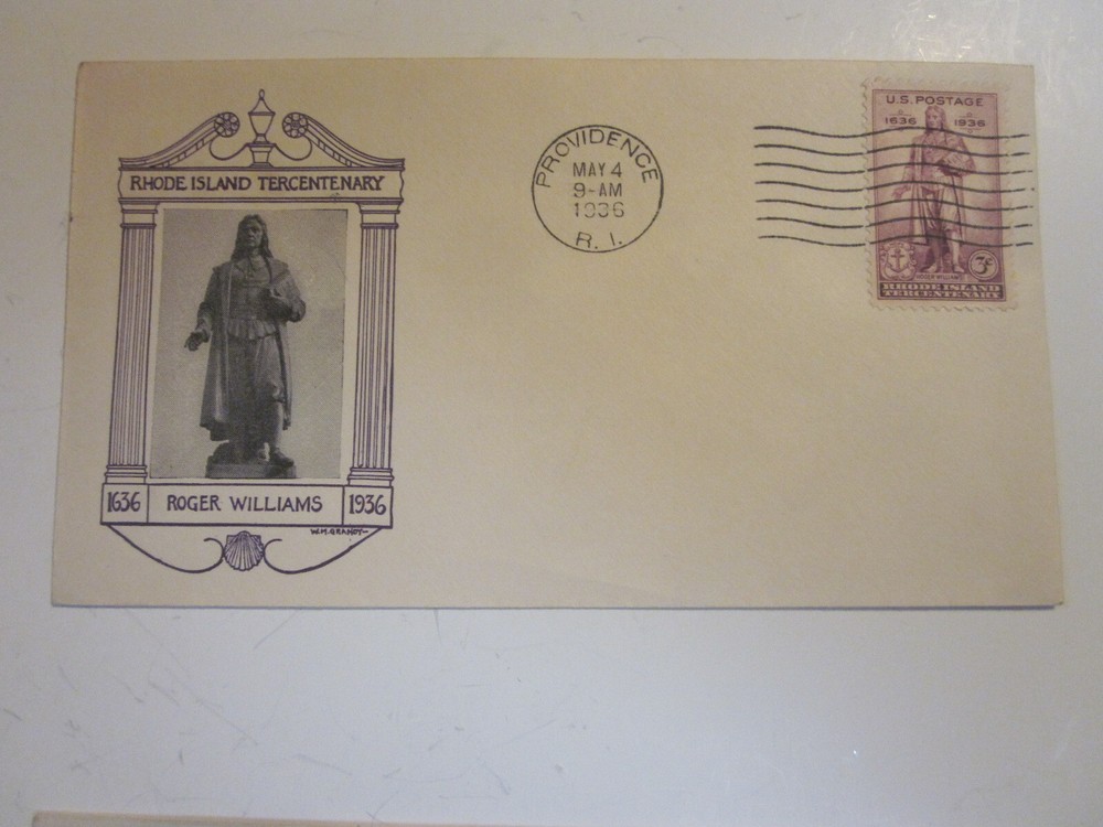 2 DIFF. US COVER 1936 RHODE ISLAND FDC SCOTTS #777 W.M. GRANDY CACHETS