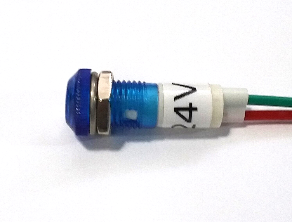 BBT 24 volt Waterproof Blue LED Low-Profile Indicator Light