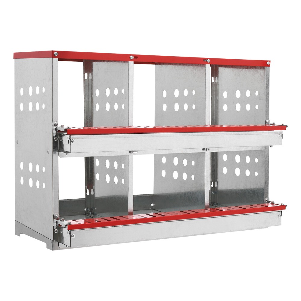 2-layer Egg Box Chicken Coop 6 Compartments Chicken Nesting Box For Poultry
