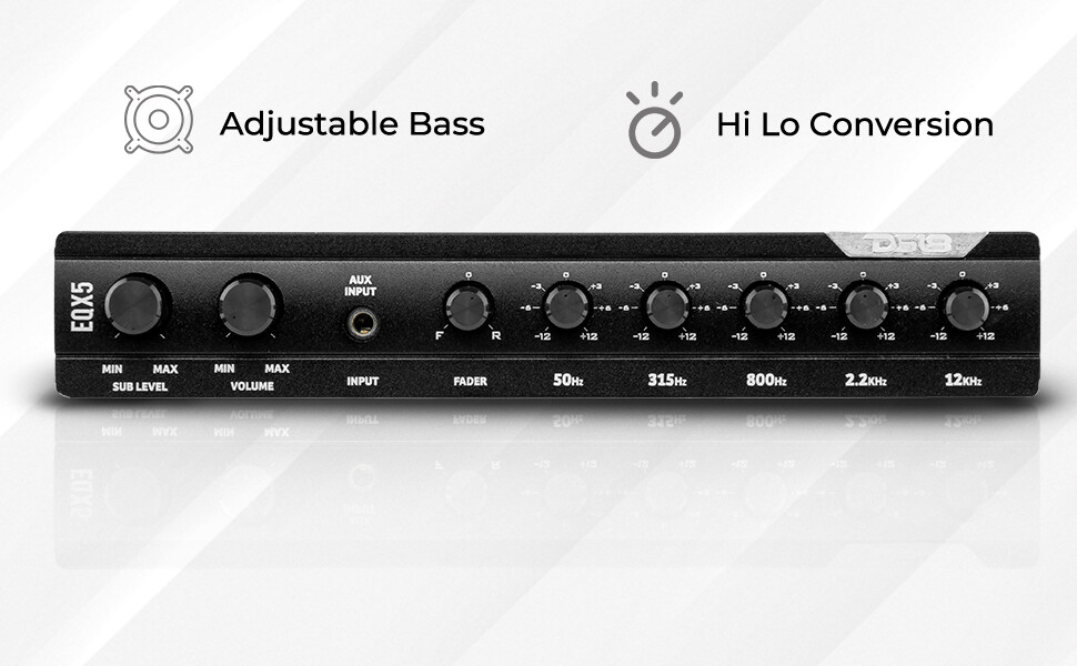 DS18 EQX5 High Volt 5 Band Equalizer with High Level Input