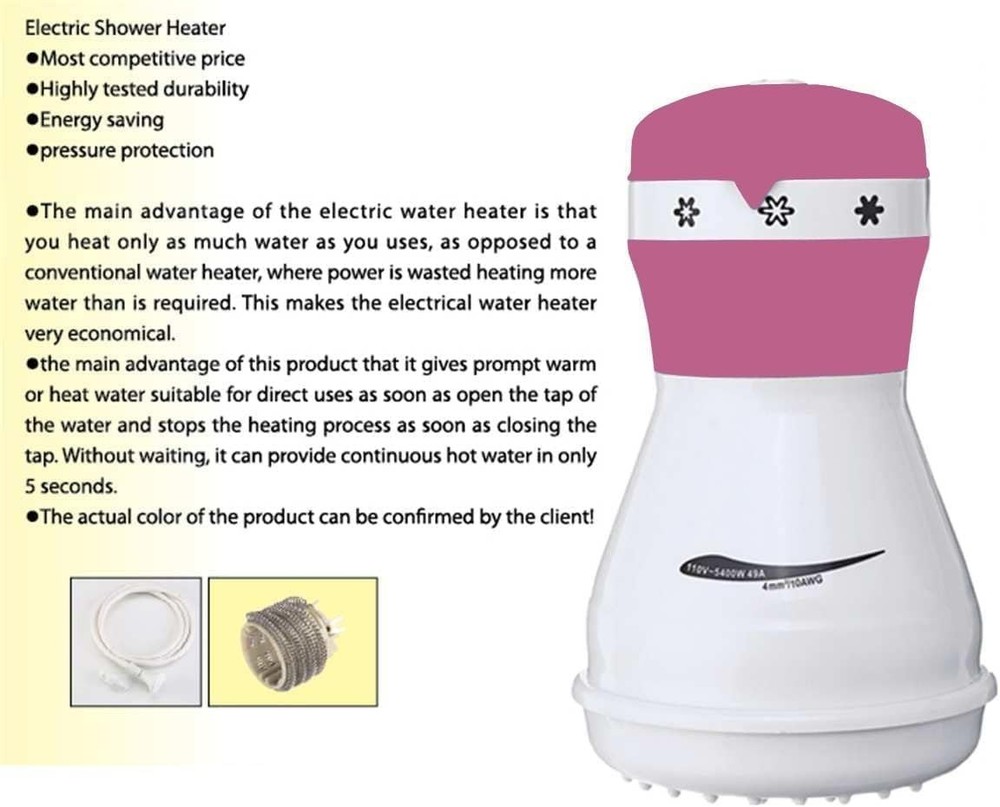 Regadera Electrica Para Baño Ducha Agua Caliente Al Instante Sin Tanqu 3Mod 110V