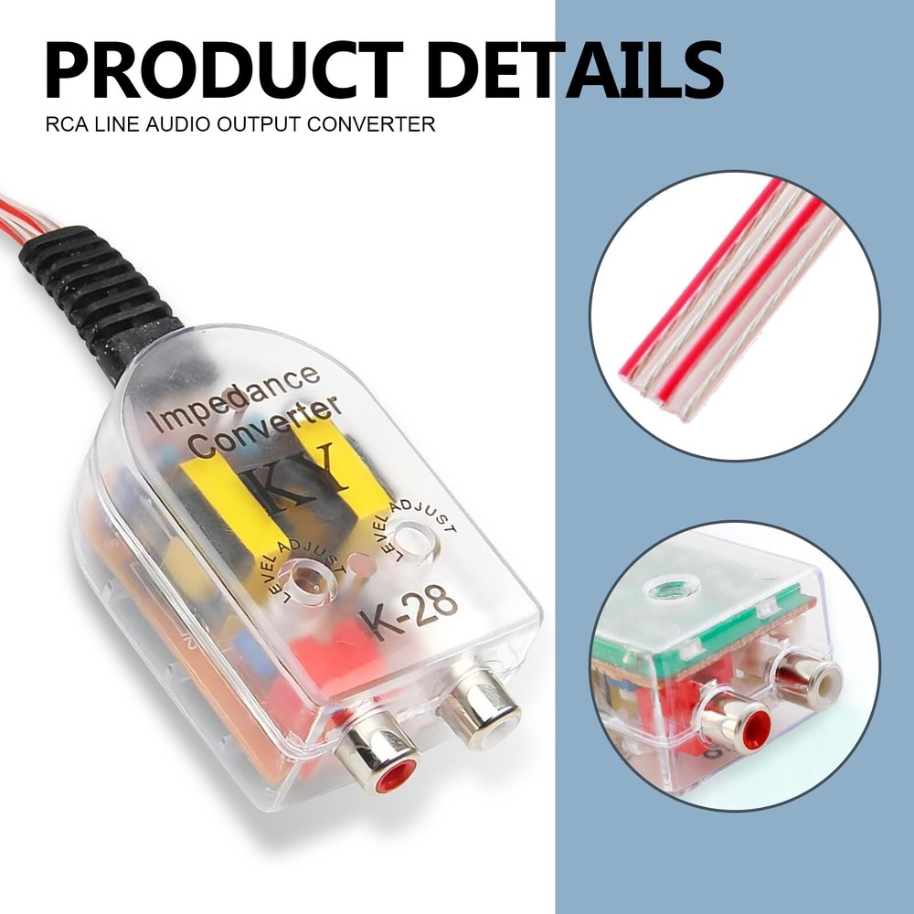 2 PCS Car RCA Line High Frequency to Low Frequency Output Adapter, Subwoofer ...