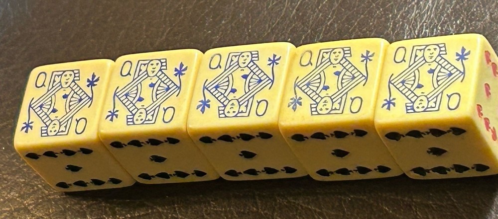 Vintage Celluloid Poker Dice 5