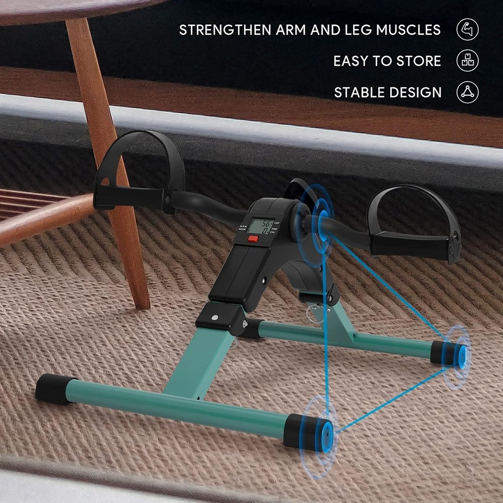 Compact Folding Pedal Exerciser for Arms & Legs - LCD Display & Easy Assembly