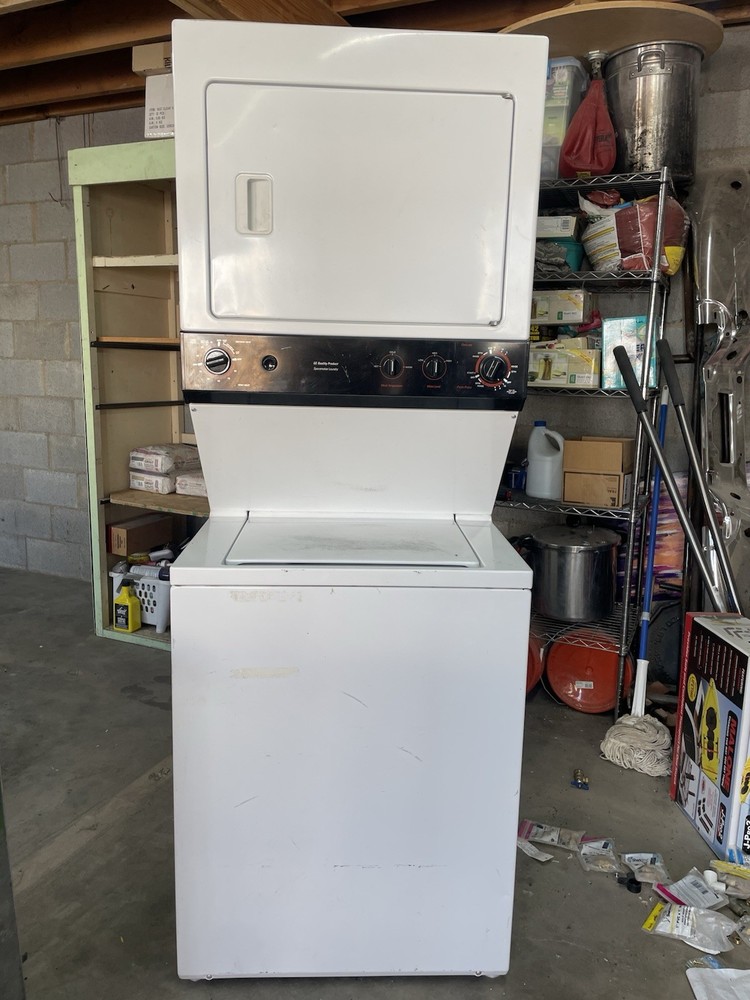 GE WSM2700TAWW Electric Stackable Stacked Washer & Dryer Top-Loading White