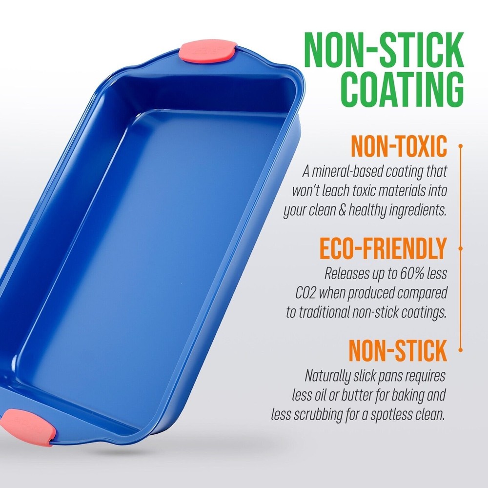 Nutrichef Non-Stick Baking Pan - Deluxe Nonstick Blue Coating Inside & Outside