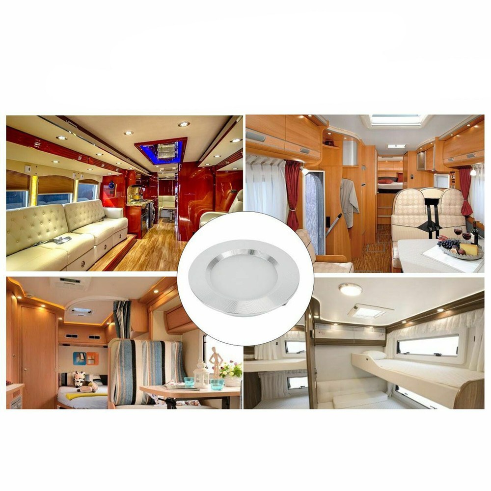 12 Volt 3W Interior For RV Marine LED Recessed Ceiling Lights Cool White 6Pcs