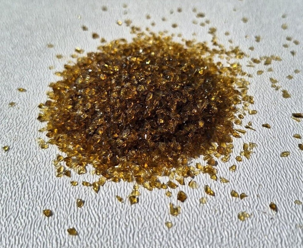 Amber Crushed Glass For Crafts 2mm size