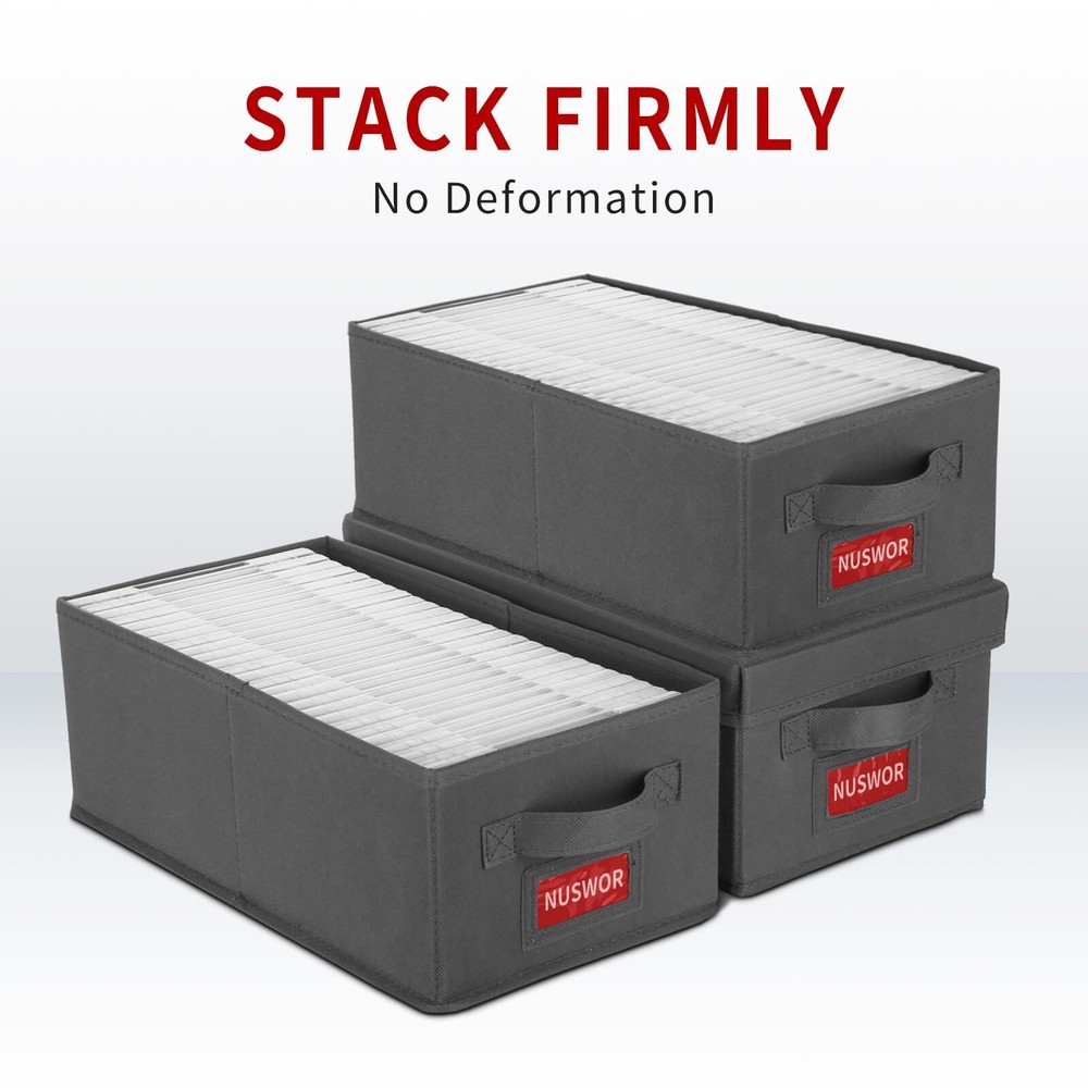 DVD Storage Box - Stackable DVD Case Holder Organizer DVD Storage Solutions P...