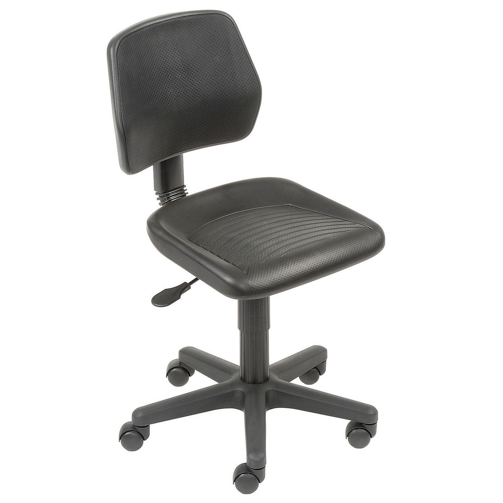 Industrial Mid Back Task Chair Polyurethane Black