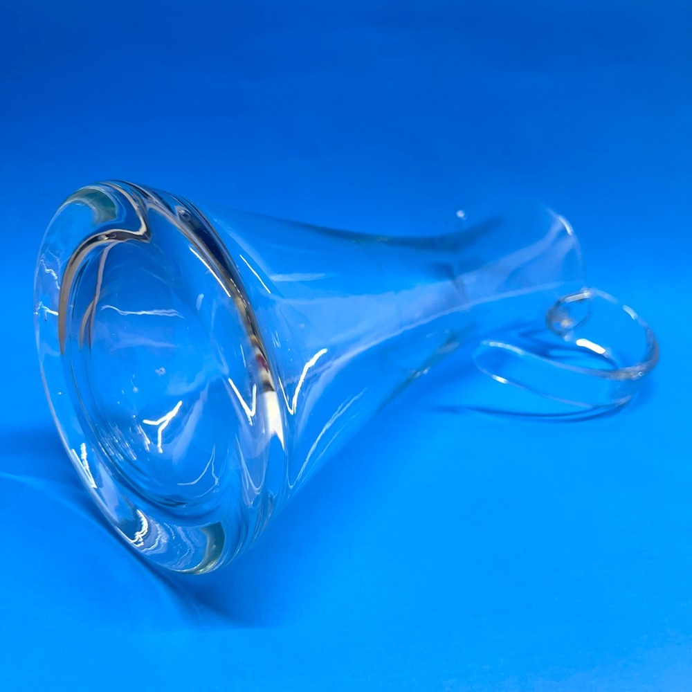 Danish Modern Hand Blown Glass Cocktail Pitcher Stirrer Applied Handle HEAVY EC