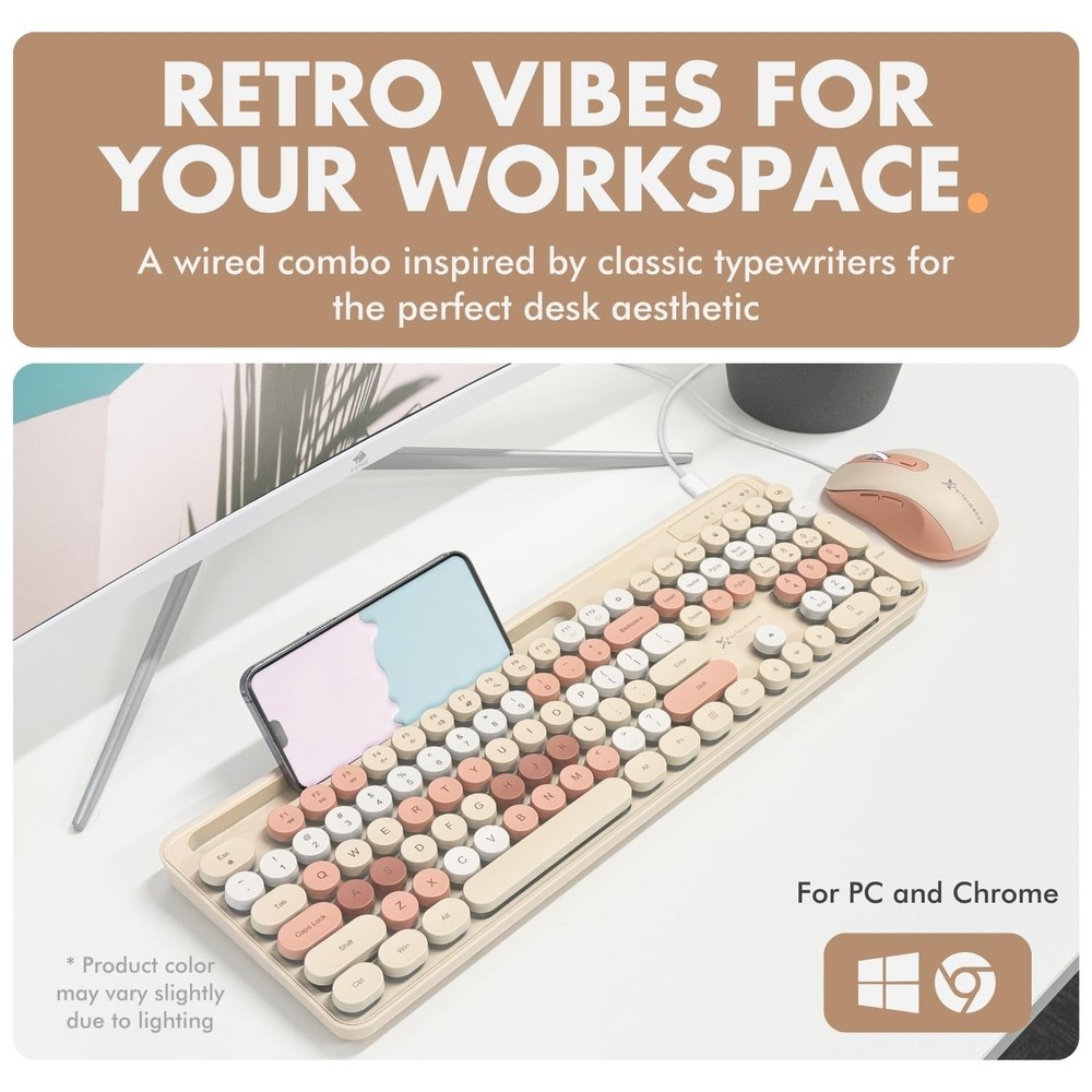 X9 Wired Keyboard and Mouse Combo - Backlit Keyboard with Round Keycaps, 109 ...