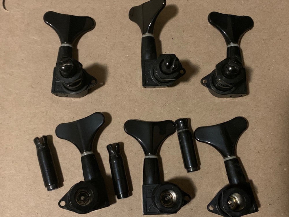 Warwick Machine Head, Black Tuner, 6-String Set - 3 Broken Pcs, Read Description