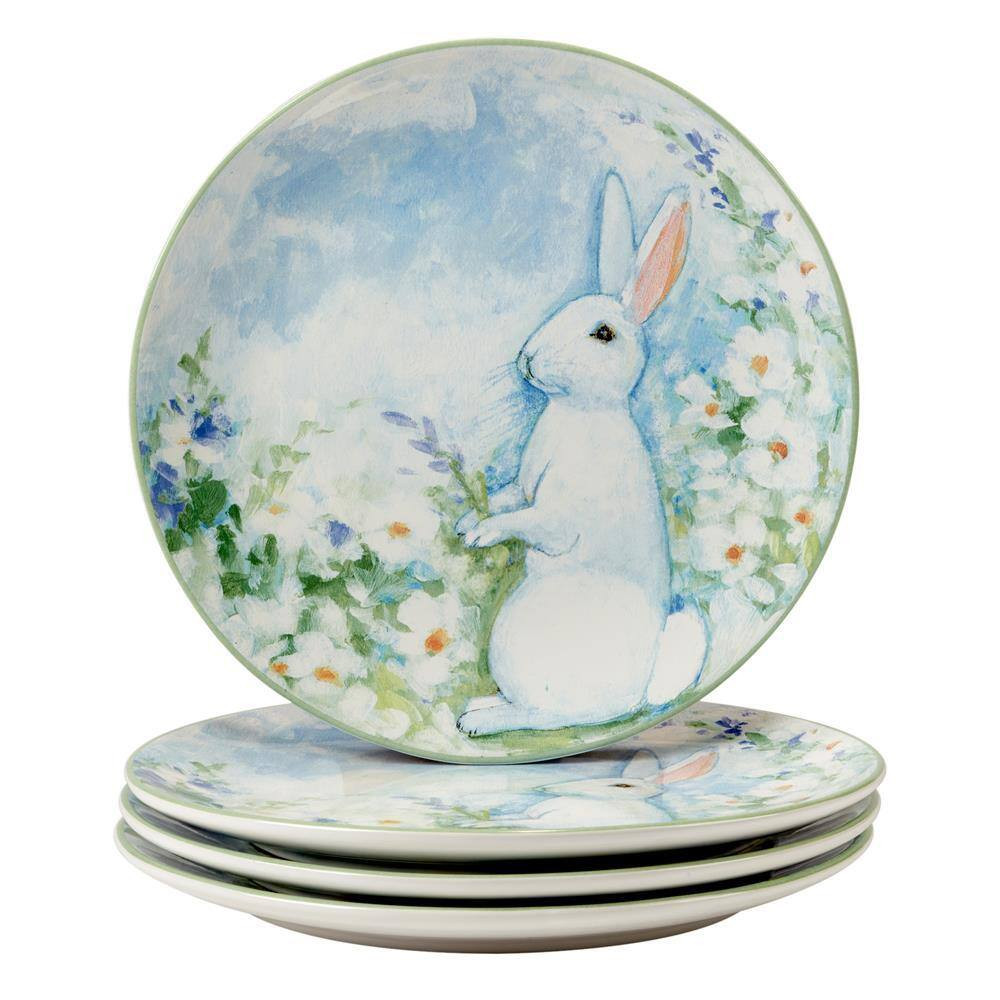 Easter Morning 16-Piece Assorted Colors Earthenware Dinnerware Set (Service for