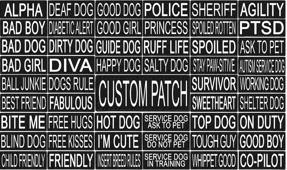 Custom Personalized Removable Patch Label Tag For Dog Harness and Collar