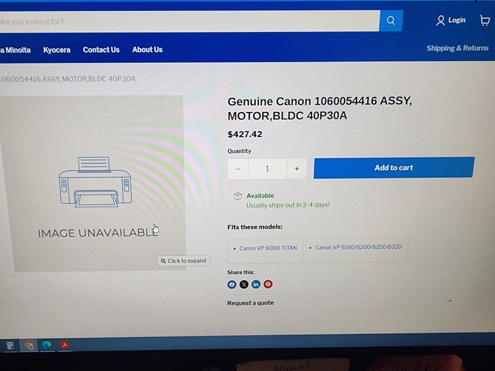OCE Registration Motor 1060054741 Canon
