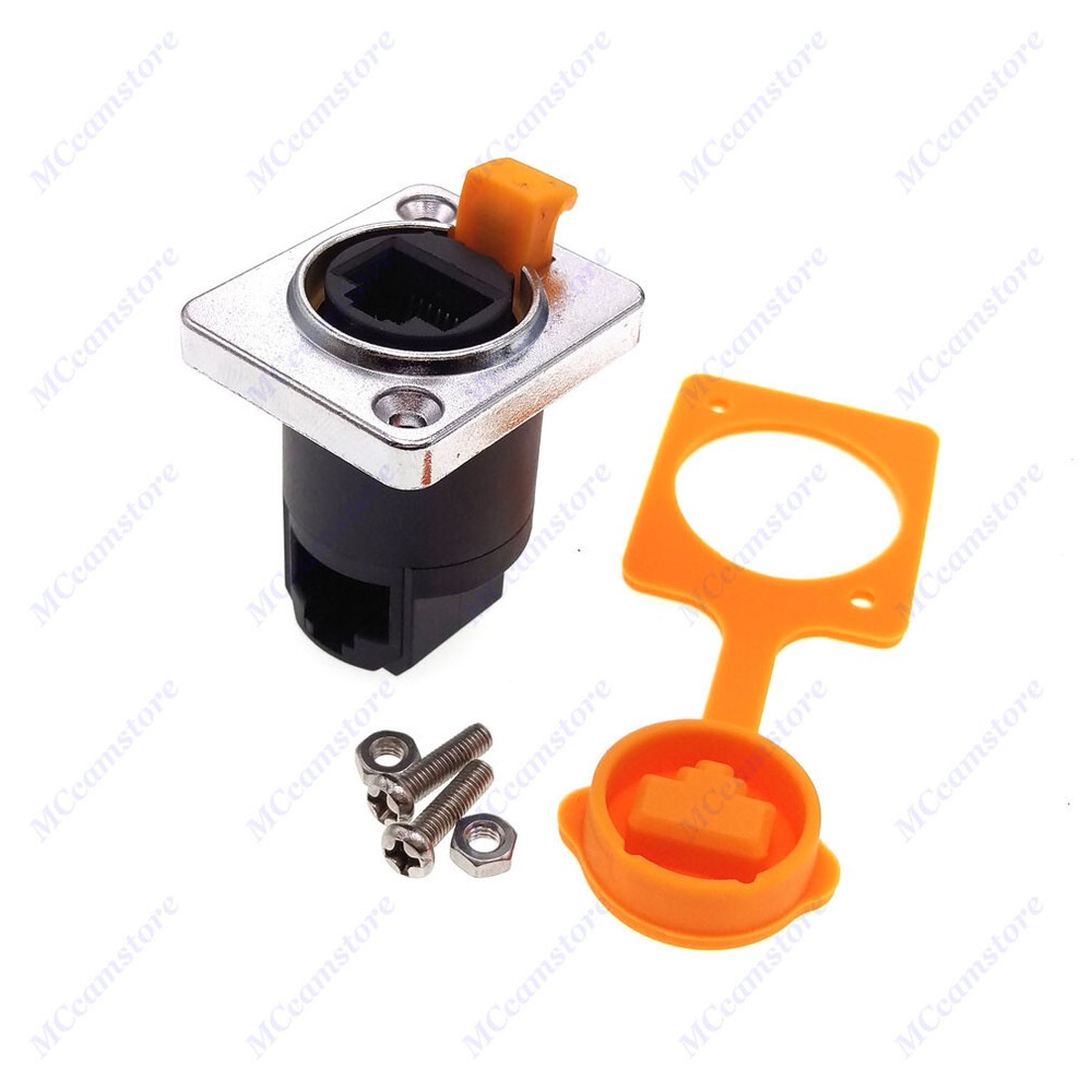 RJ45 Waterproof Shield Female Socket Chassis Panel Mount Network Connectors