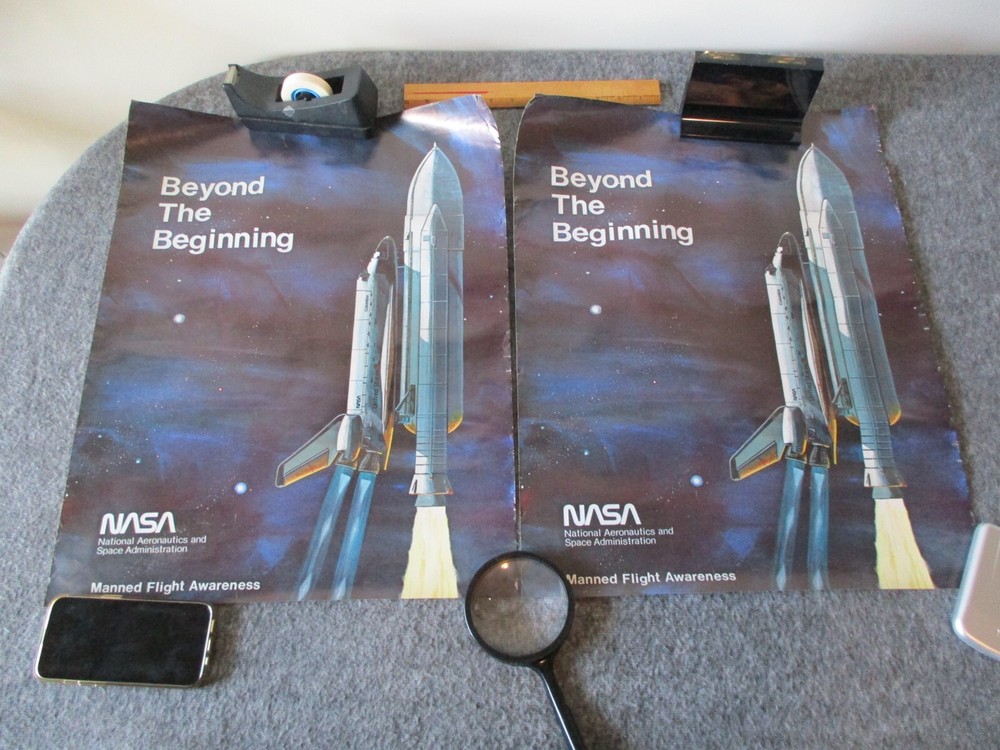 NASA SPACE SHUTTLE COCKPIT/MANNED FLIGHT BEYOND THE BEGINNING/STS9 POSTERS SET4