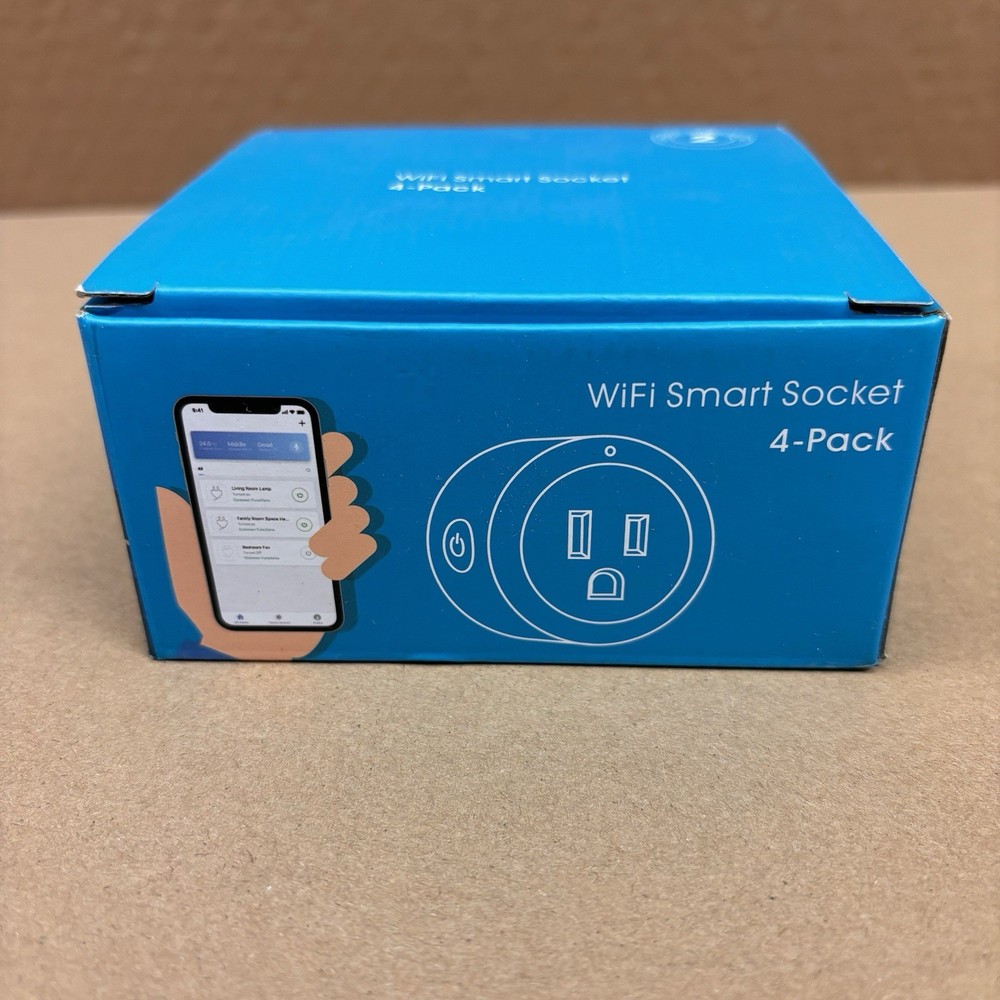 4 Pack White Wifi Smart socket Works with Amazon Alexa and Google Home