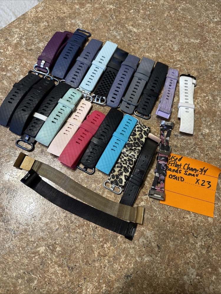 X23 SMALL Fitbit Charge 3 and 4 Soft Replacement Bands Sport Strap Metal Misc