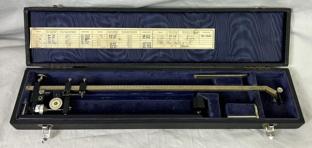 Vintage ALLBRIT Fixed Arm Polar Planimeter, Mathmatical Measuring Instrument