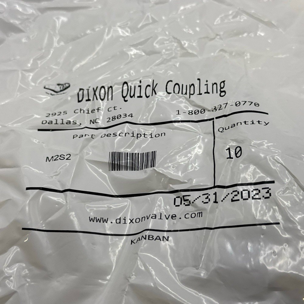 Dixon Quick Coupling M2S2 Hose Barb Plug 1/4" (10PK)