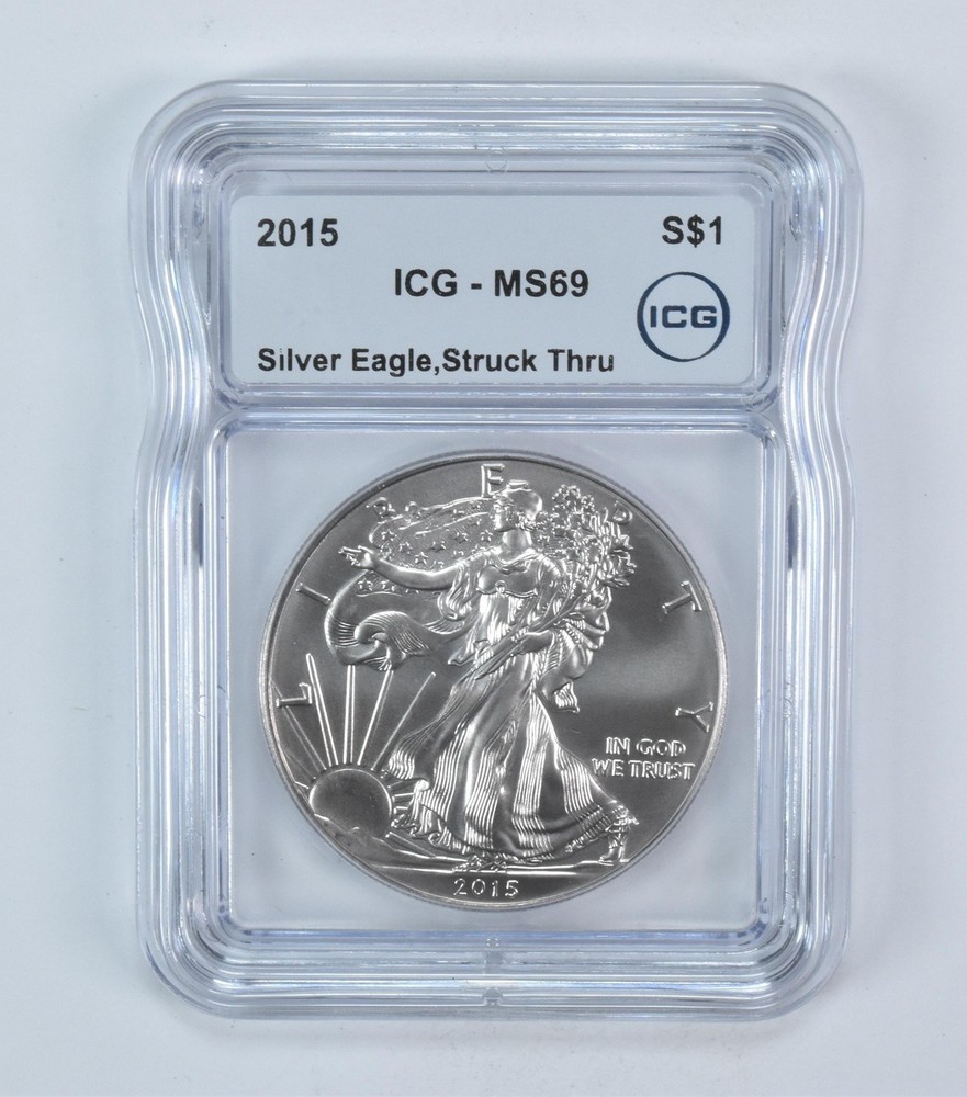 2015 American Silver Eagle Struck Thru MS69 ICG *6003