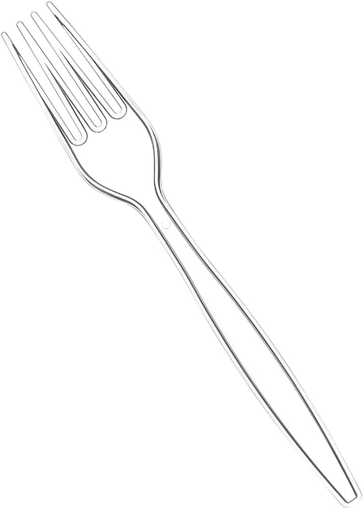 Comfy Package [100 Pack] Heavy Duty Disposable Clear Plastic Forks - Basic Cutle