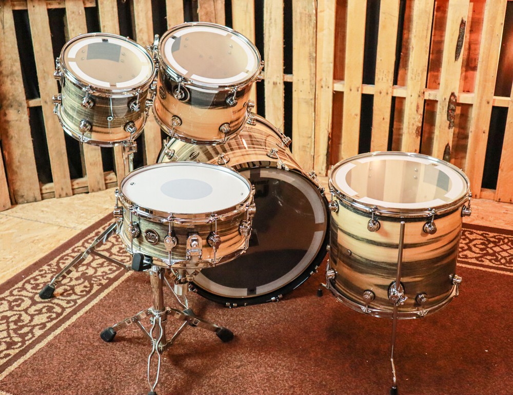 DW Exotic Performance Black Poplar Drum Set - 22,10,12,16,5.5x14 - SO#1157504
