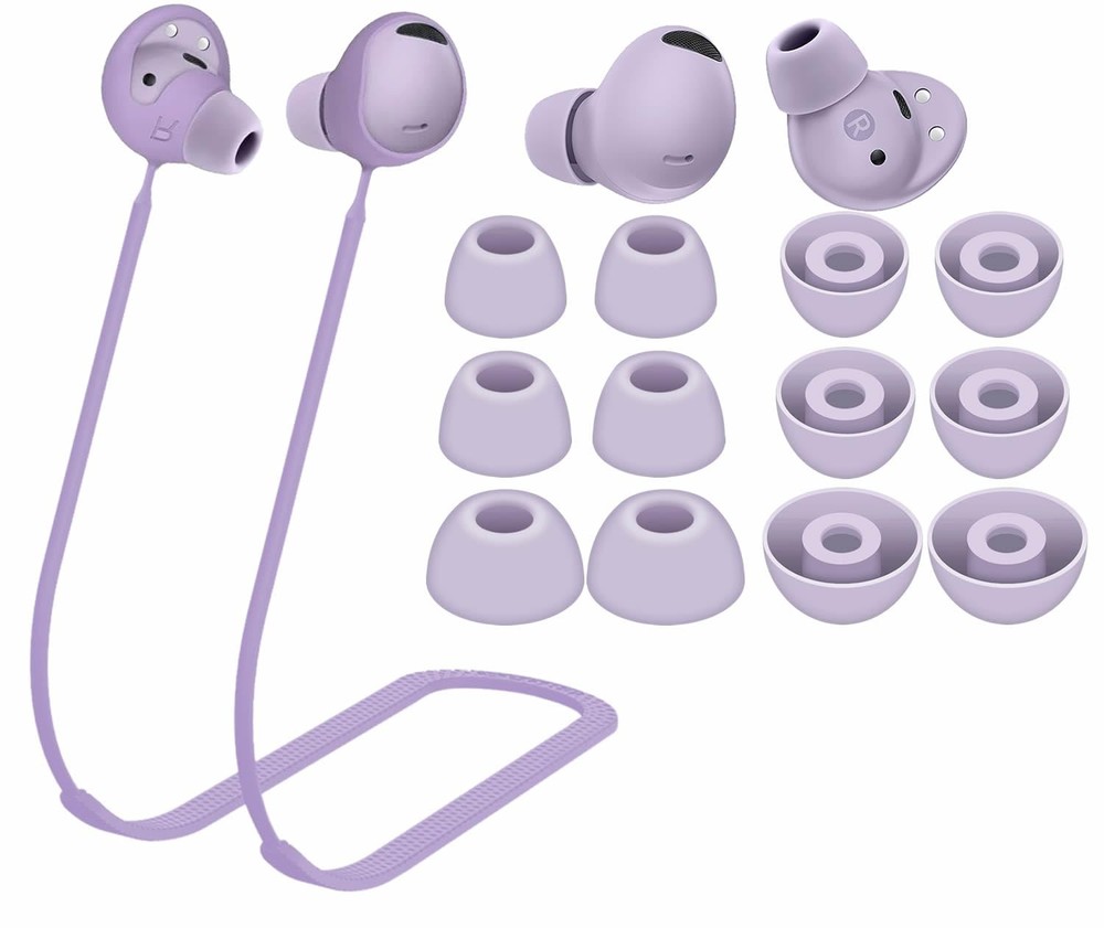 Strap Ear Tips Kit for Galaxy Buds 2 Pro SM-R510, + S/M/L, Violet