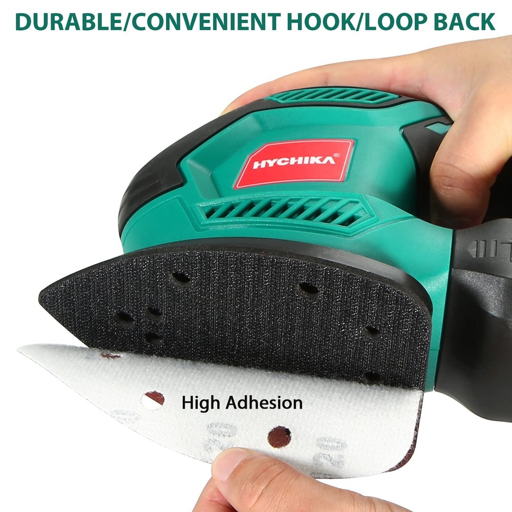 60PCS Triangular Sander Sandpaper, HYCHIKA Detail Sander Sandpaper Assorted 6...