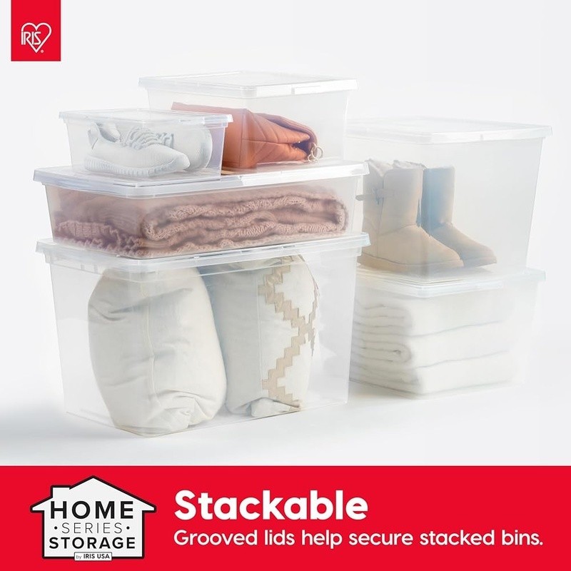 Clear Plastic Storage Bins 20 Pack Stackable Nestable Organizers BPA Free New
