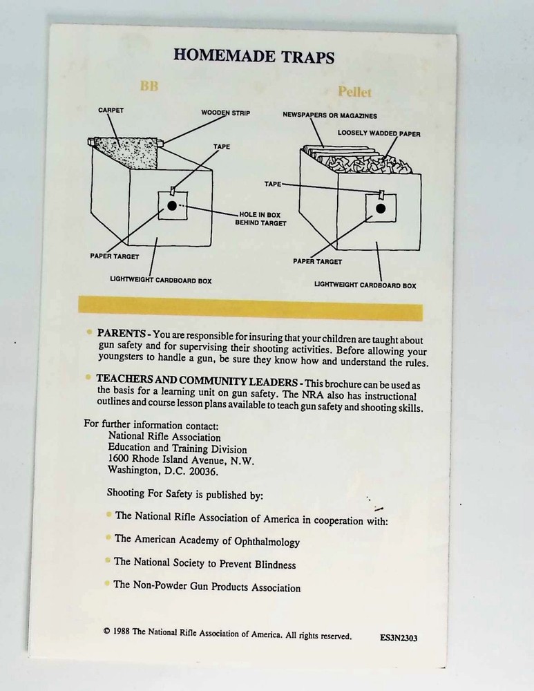 1988 BB & Pllett Gun Safty Guide Shooting For Safety