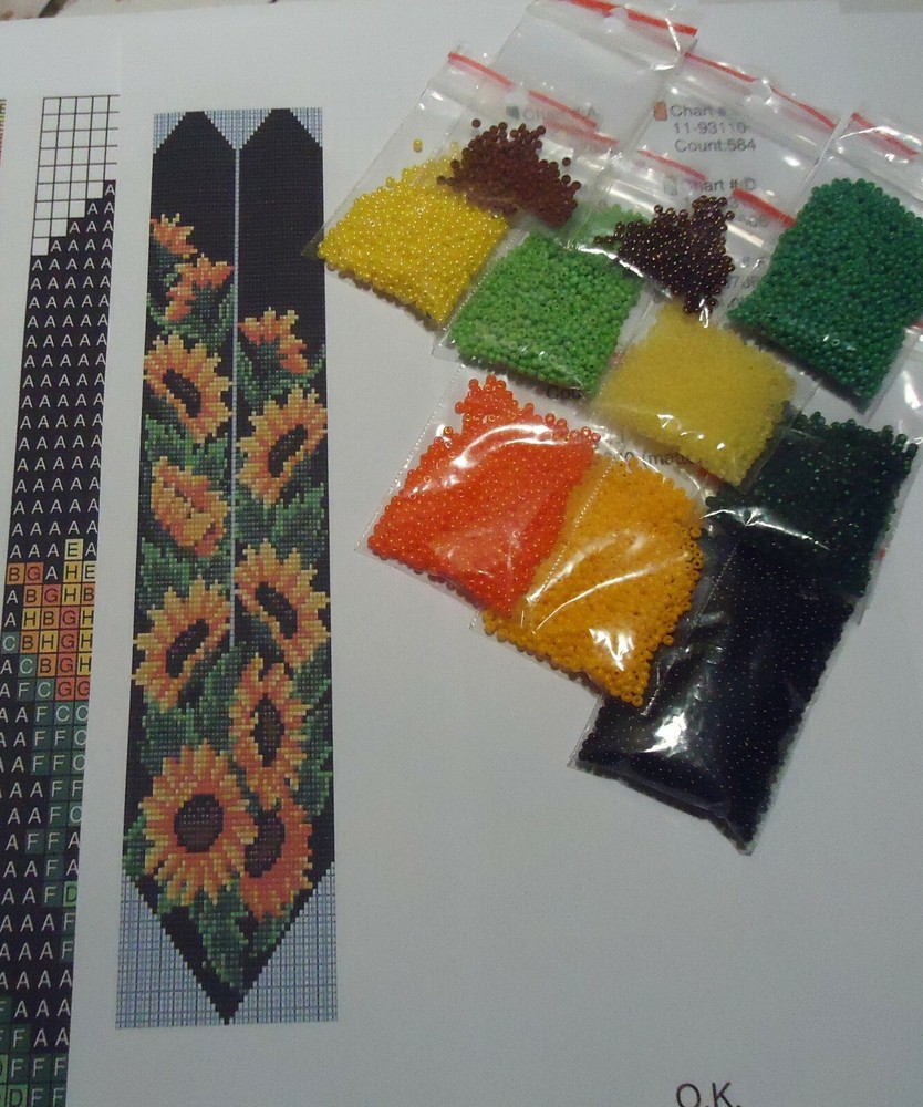 Kit for making a necklace gerdan. Beading Loom Pattern. #C4