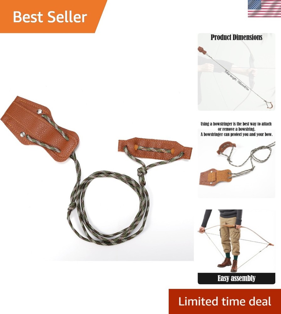 Leather Bow Stringing Tool with Non-Slip Grip - Pro Archery Accessory
