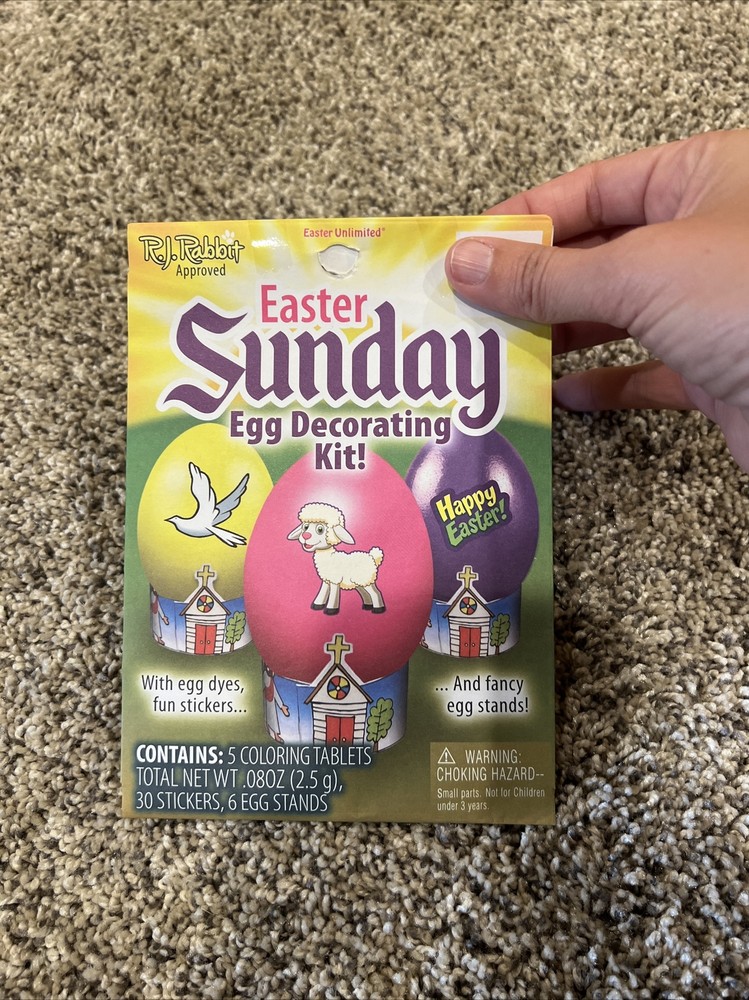 Easter Sunday Egg Decorating Kit With Dyes & Stickers & Stands- NEW