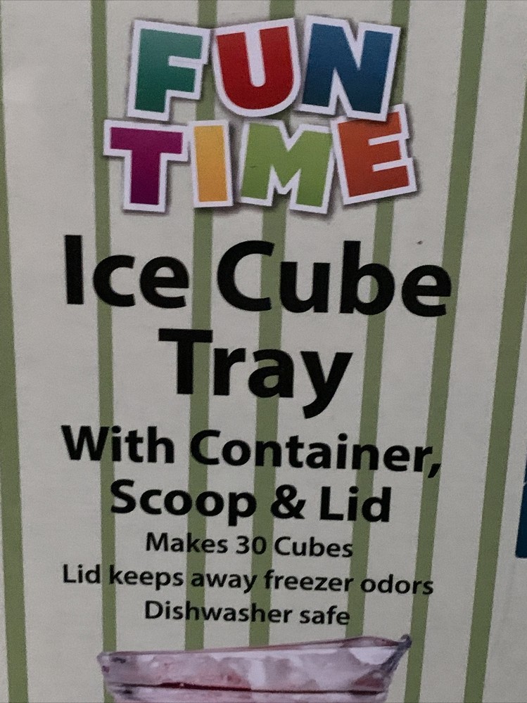 Fun Time Ice Cube Trays With Container, Scoop & lid Makes 30 Cubes 🧊🧊 BPA FREE