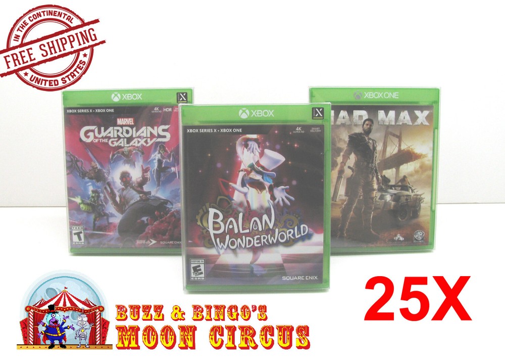 25X MICROSOFT XBOX SERIES X|S CIB GAME - CLEAR PLASTIC PROTECTIVE BOX SLEEVE