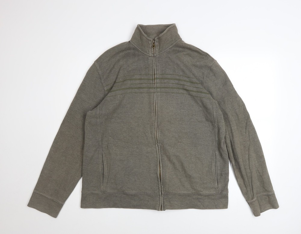 Next Men's Grey Track Jacket Large Full Zip Cotton Blend