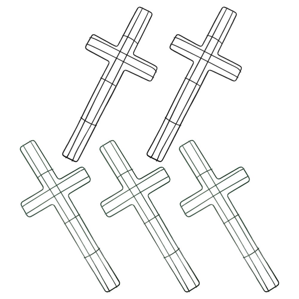 5 Pcs Wreath Macrame Ring Easter Door Cross Shaped Frame Wire Rings