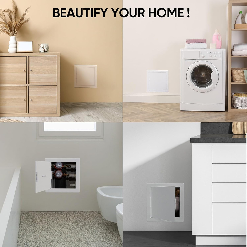 Access Panel for Drywall, 8 X 8 Inch ABS Plastic Wall Hole Cover Access Doors, E