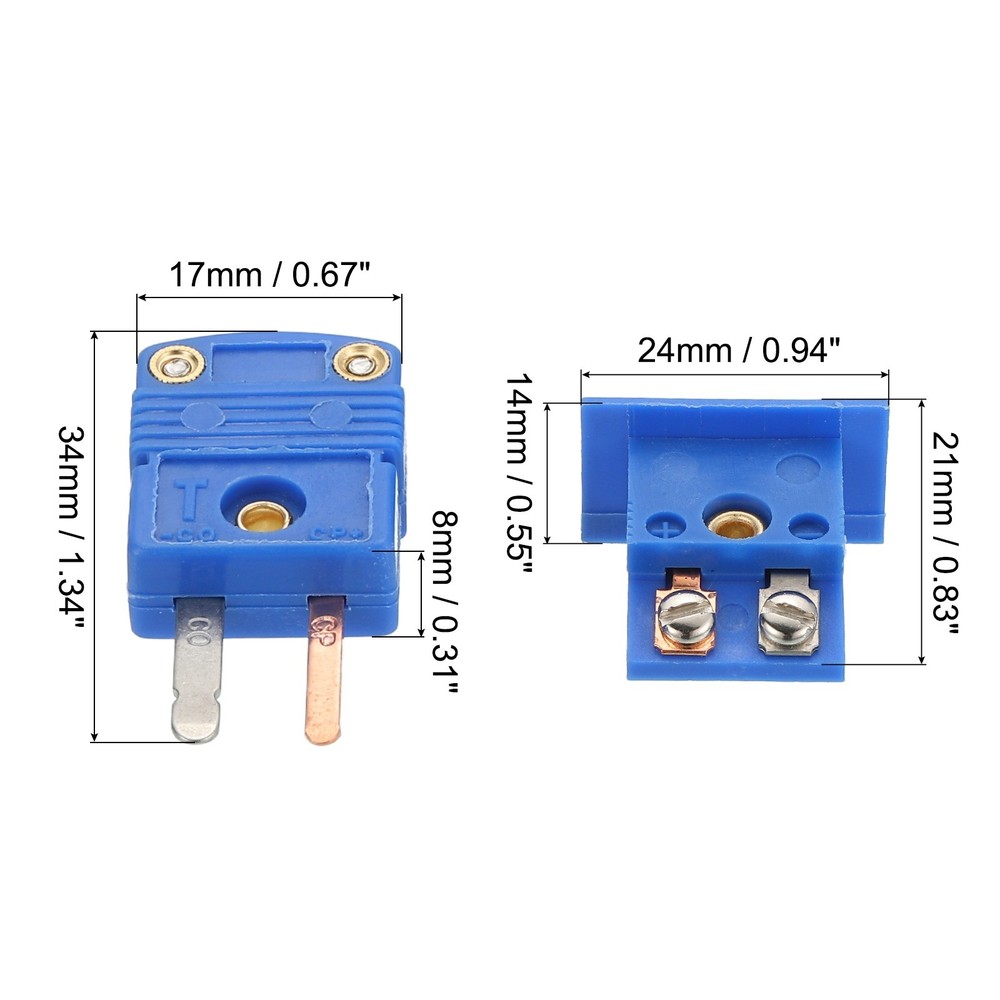 8Set T Type Thermocouple Wire Connector Male Plug W Panel Mount Mini Socket