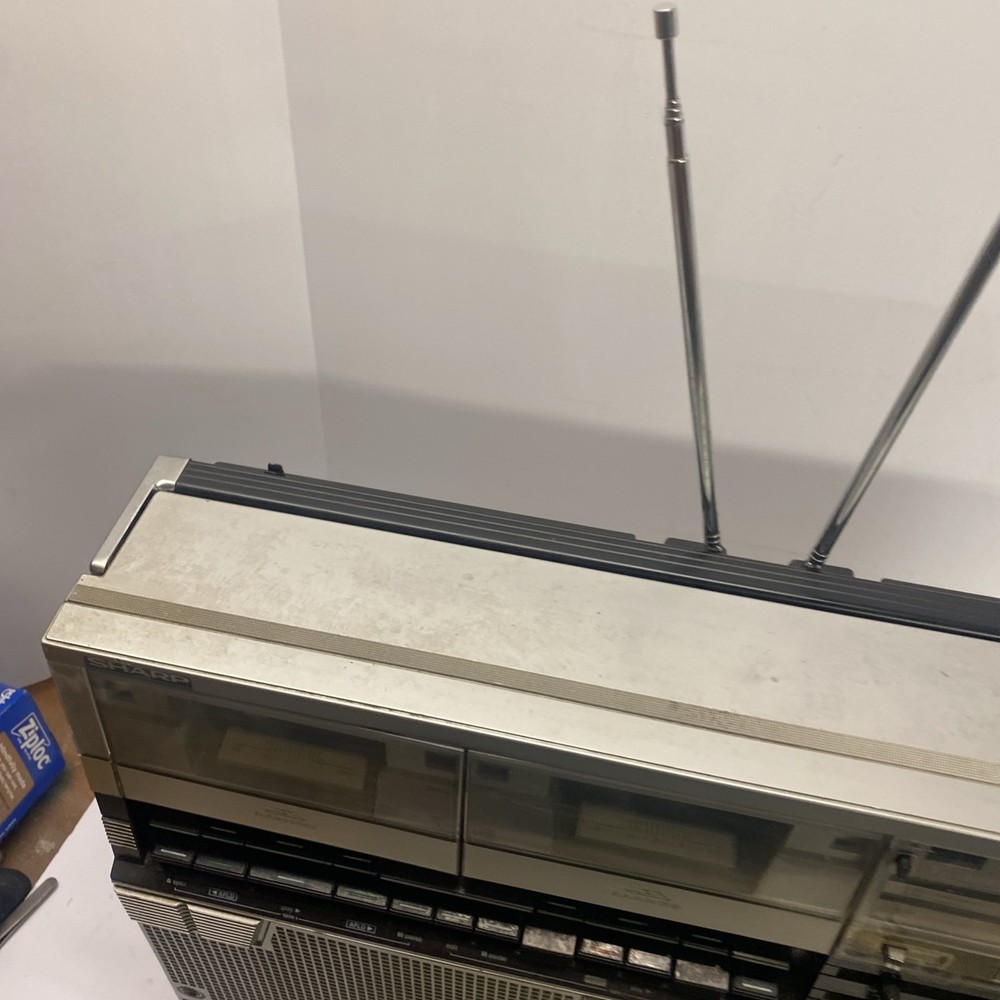 Vintage Sharp GF-555 Double Cassette Boombox Tested Read Description