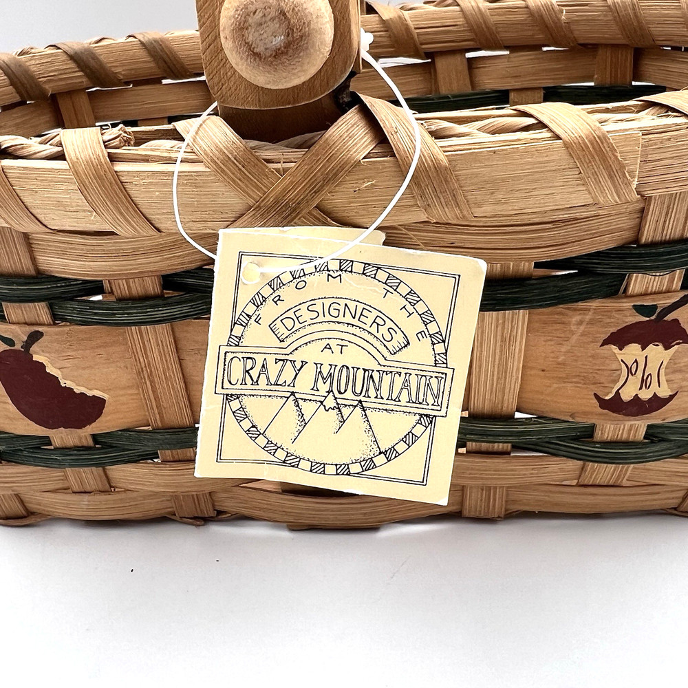 Primitive Apple woven Basket Decor Cottagecore Crazy Mountain