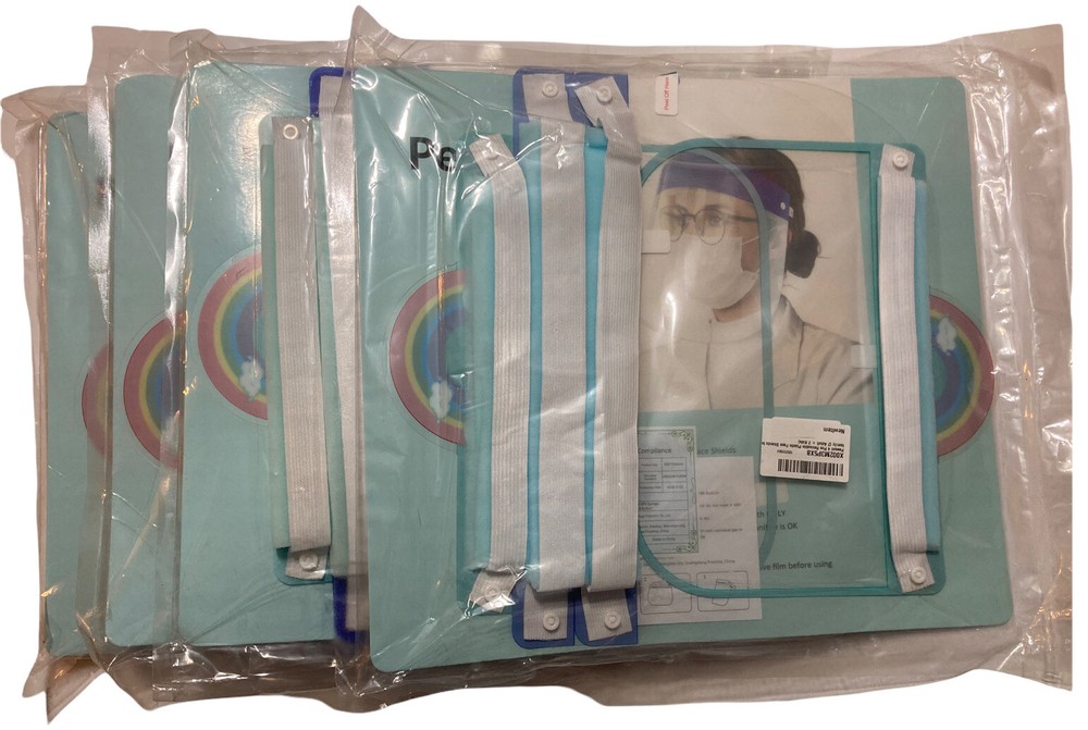 Peesnt 4 Piece Reusable Plastic Face Shields New 4 Pack