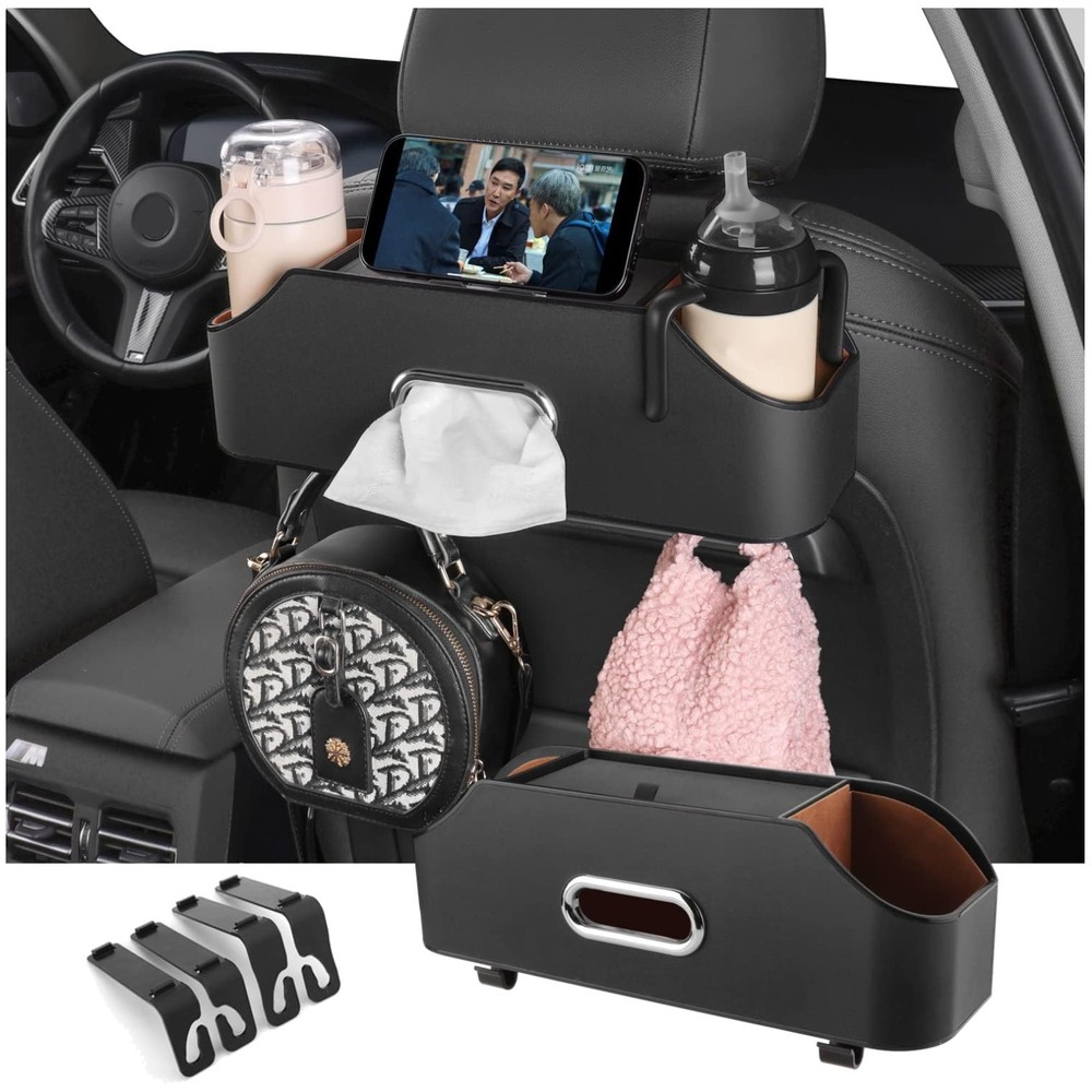 Universal Car Seat Organizer - Cup Holder - Black