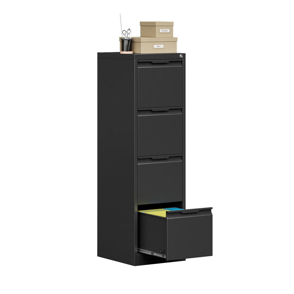 Metal 4 Drawer File Cabinet Vertical Lockable Storage Filing Organizer Office