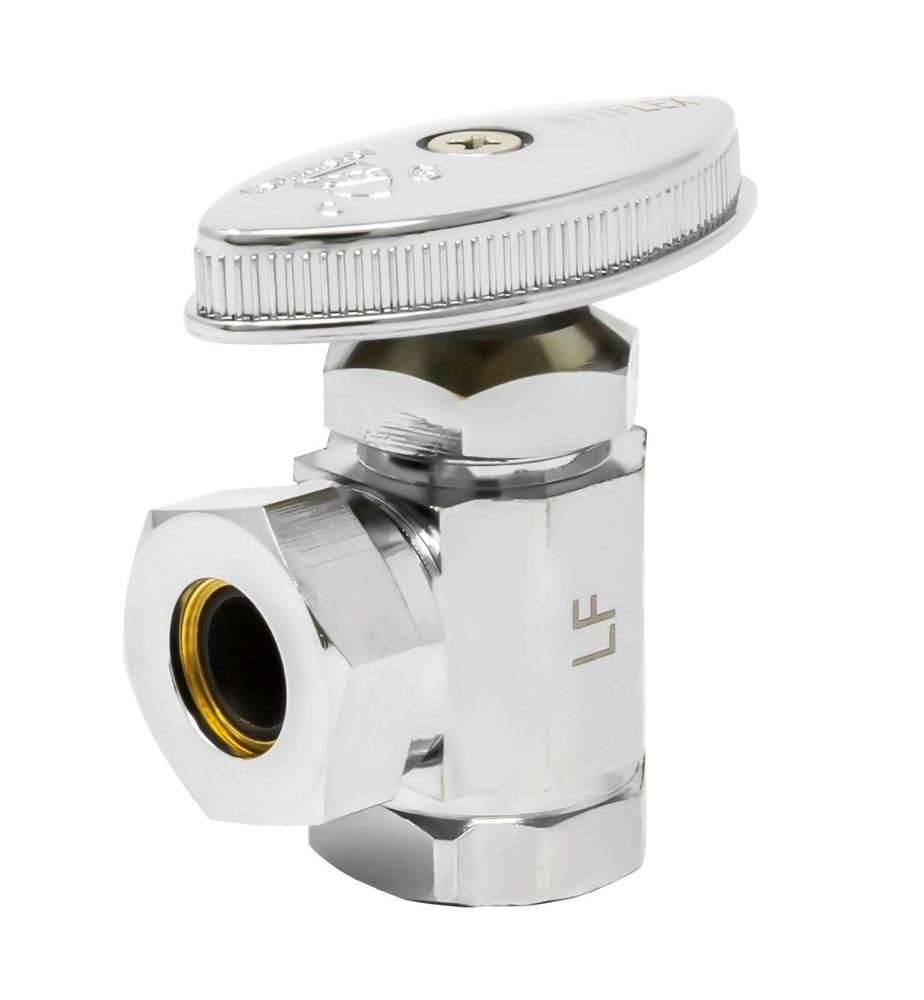 1/2'' FIP(inlet) x 1/2'' OD(outlet) Slip Joint Multi Turn Angle Stop, 5 Pack