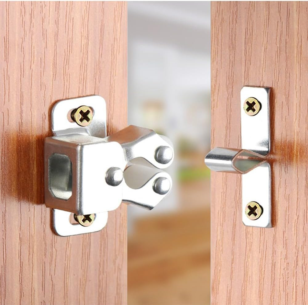 6 Pack Cabinet Latch - Double Roller Catch Hardware for Cupboard Closet Kitchen